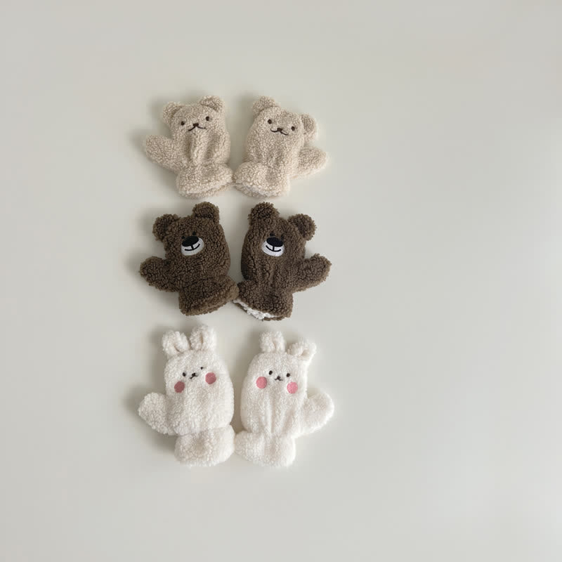 Baby Toddler Bear Bunny Fleece Gloves