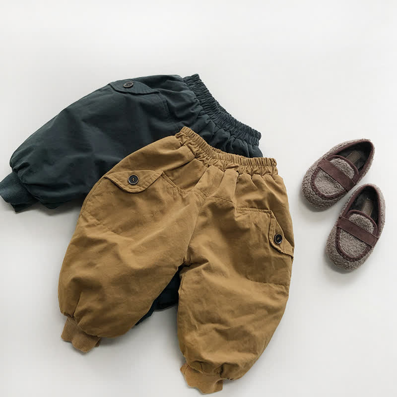 Toddler Solid Color Fleece Lined Thermal Pants