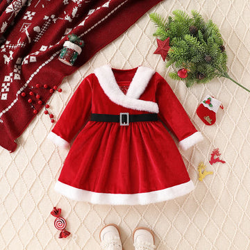 Baby Christmas Red Fleece Dress