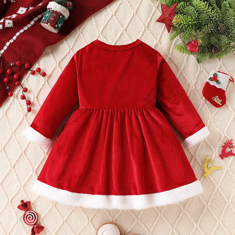 Baby Christmas Red Fleece Dress