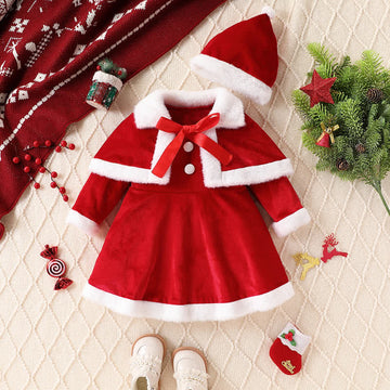 Baby Red Bow Dress with Hat