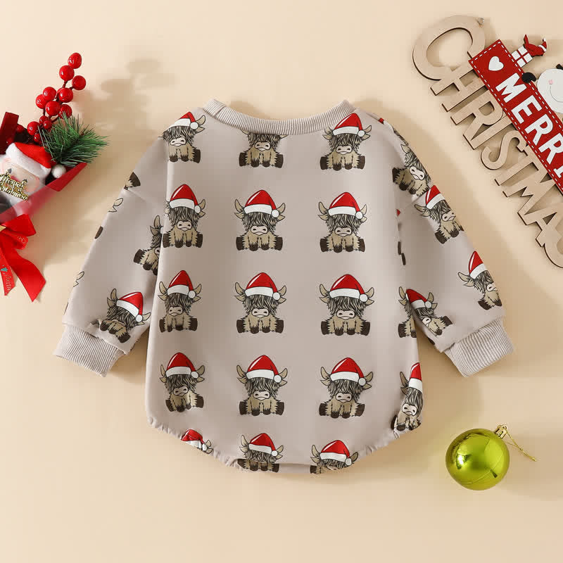 Baby Christmas Santa Claus Khaki Bodysuit