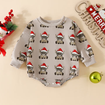Baby Christmas Santa Claus Khaki Bodysuit