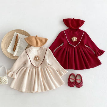 Baby 3D Flower Knitted Lovely Dress