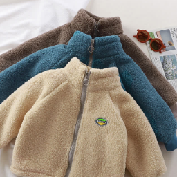 Baby Stand Collar Plush Jacket