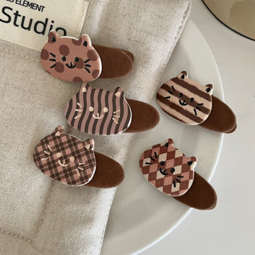 1PC Baby Plaid Striped Cat Hair Clip