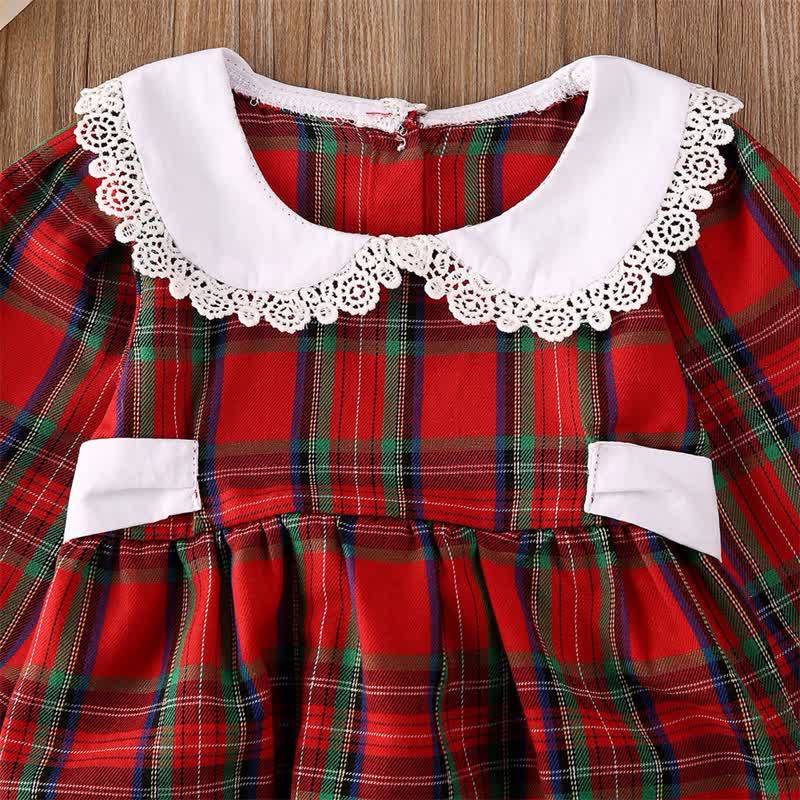 Baby Christmas Plaid Lace Bodysuit