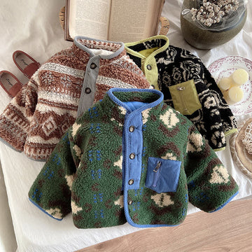 Baby Toddler Abstract Pattern Lambswool Jacket