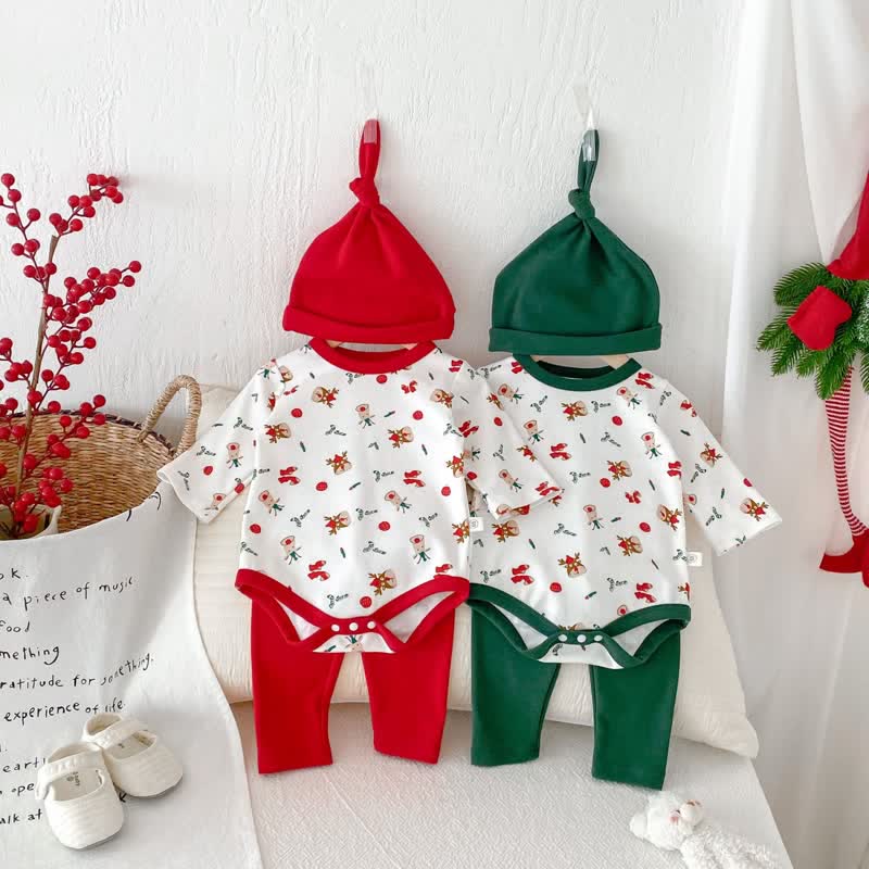 Baby 2-Piece Christmas Elk Set with Hat