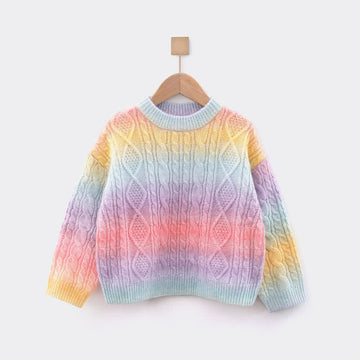 Toddler Rainbow Gradient Knit Sweater