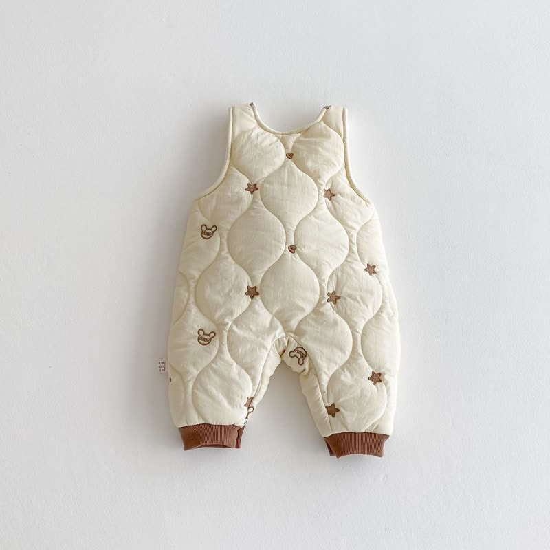 Baby Fleece Lined Overalls with Bear Doll