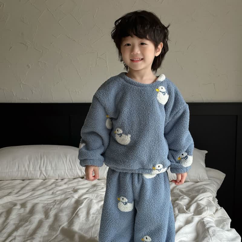 Toddler 2-Piece Fleece Duck Pajamas Set