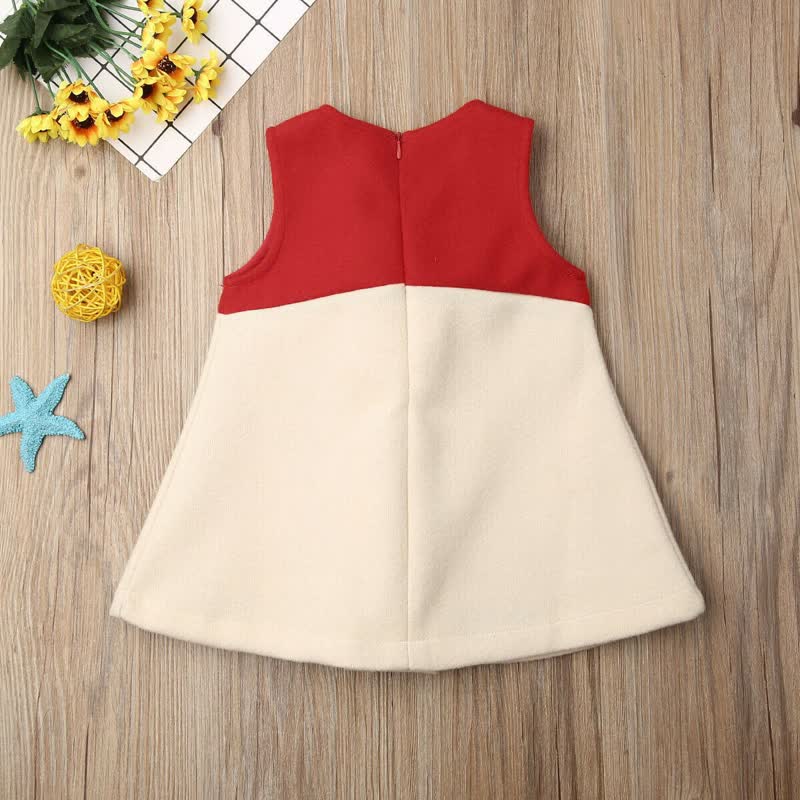Toddler Christmas Lovely Elk Red Dress