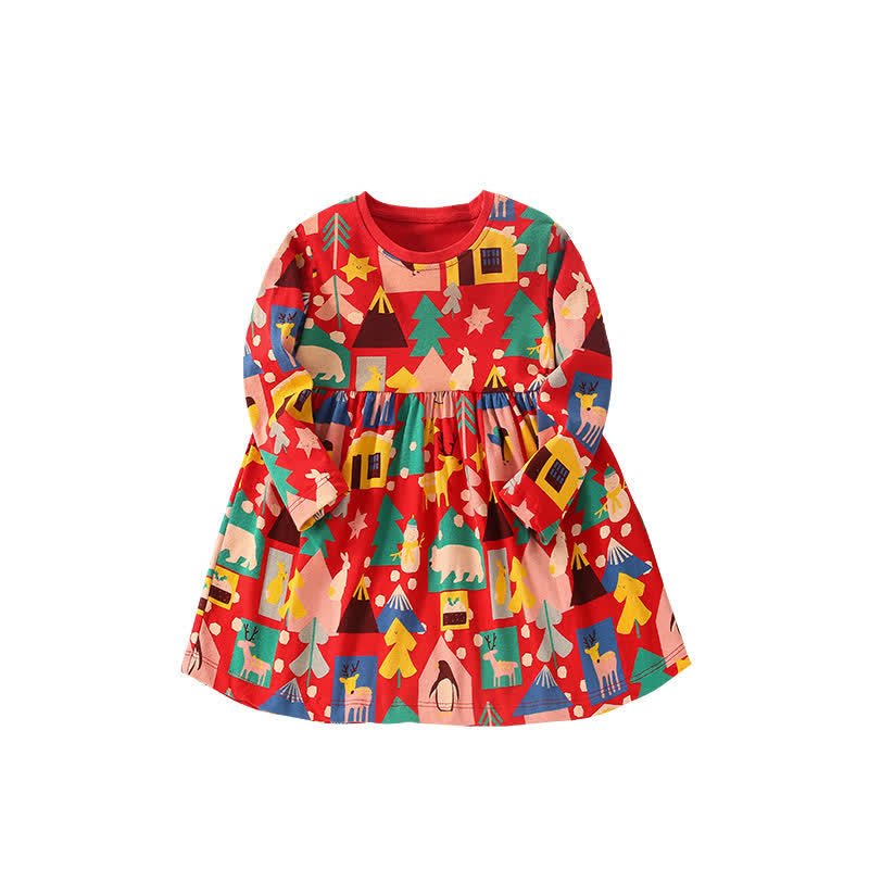 Toddler Red Christmas Tree House Dress