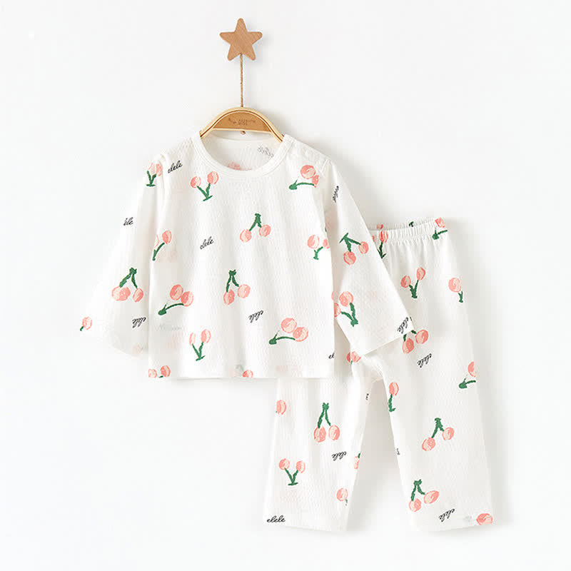 Baby 2-Piece Cherry Pajamas White Set