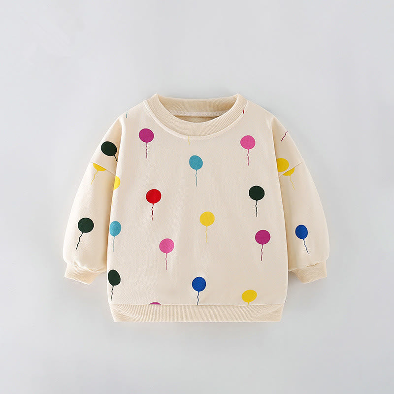Toddler Multicolor Balloon Apricot Sweatshirt