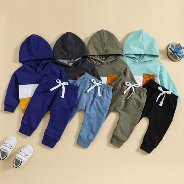 Baby 2-Piece Hooded Color Block Set