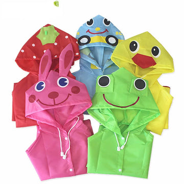 Toddler Waterproof Cartoon Hooded Raincoat
