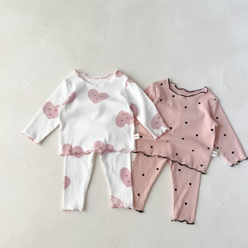 Baby Dots Heart Pajamas Set