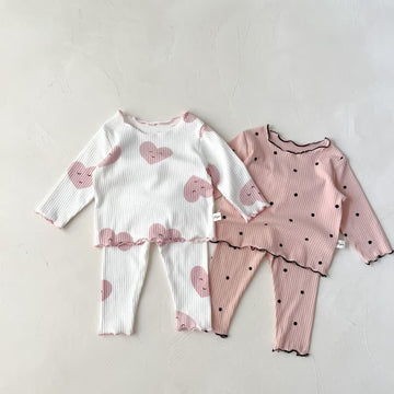 Baby Dots Heart Pajamas Set