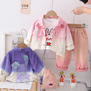 Toddler 3-Piece Bunny Heart Denim Set