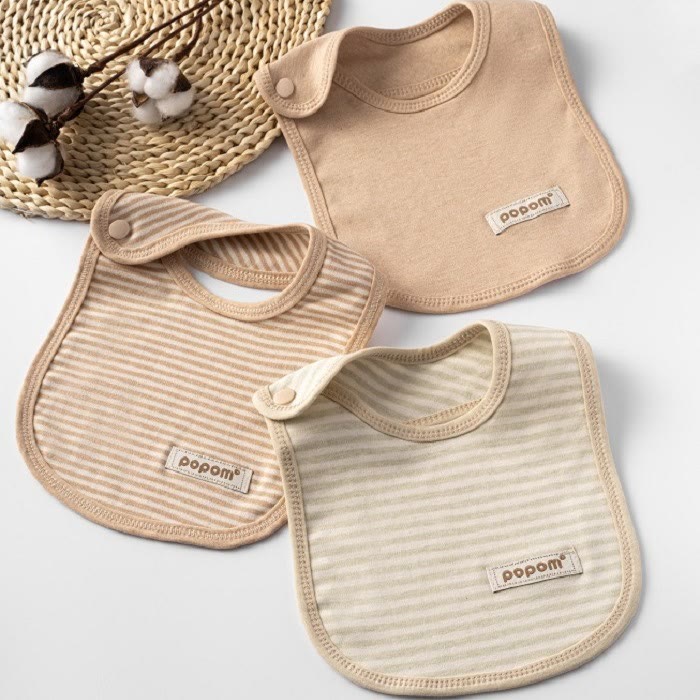 Baby Cotton Striped Button Design Bib