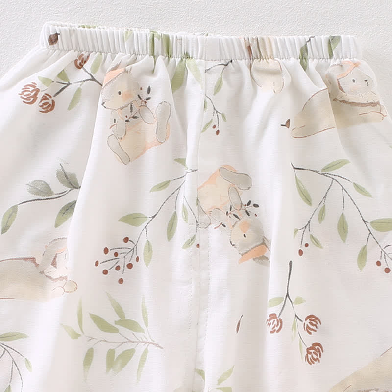 Baby Toddler Flower Bunny White Jogger Pants