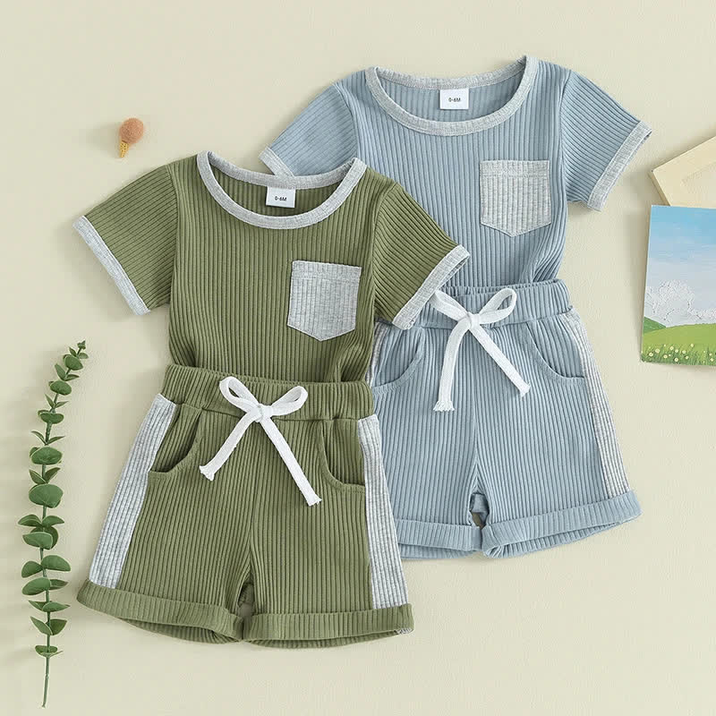Baby 2-Piece Ribbed Pocket Sweatsuit Set