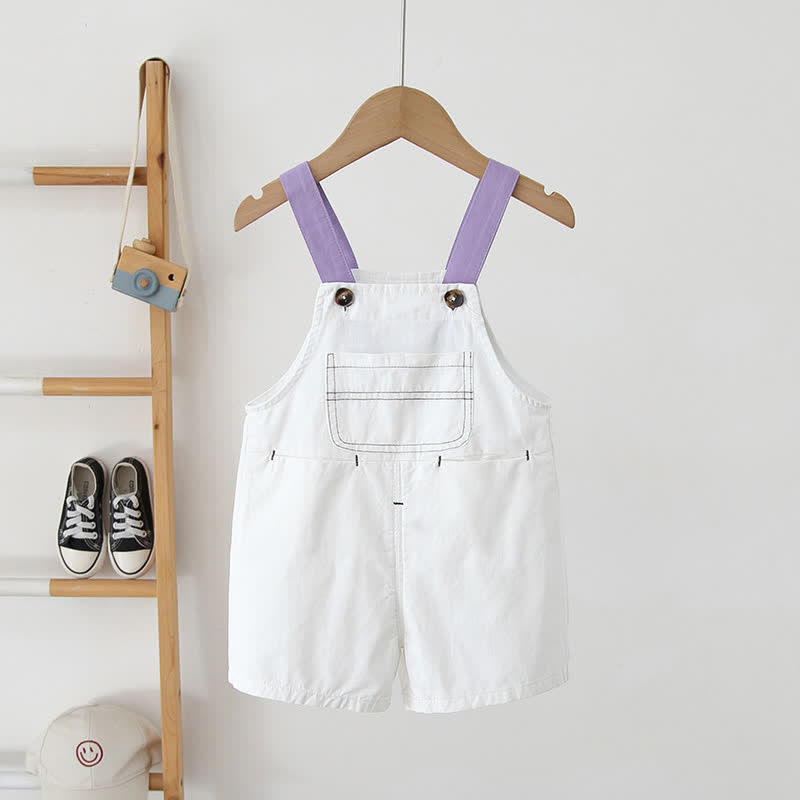 Toddler Pocket Design Splicing Simple Overalls