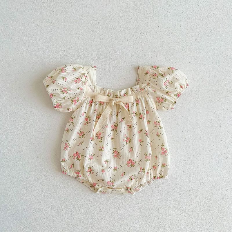 Baby Flowers Vintage Square Neck Bodysuit
