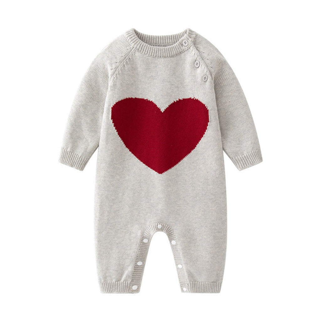 Knit Heart Baby and Toddler Romper