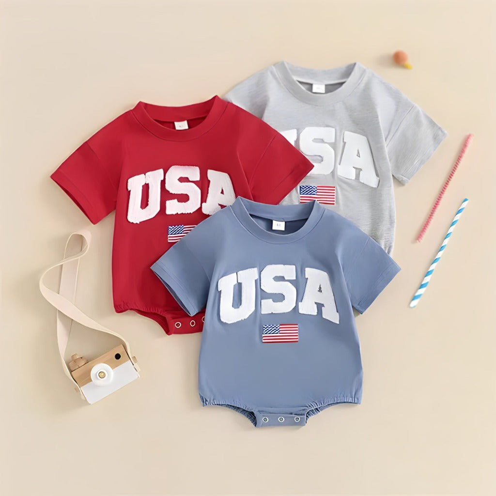 USA FLAG BABY BODYSUIT