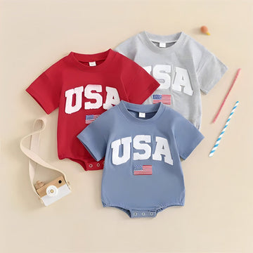 USA FLAG BABY BODYSUIT
