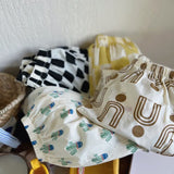 Toddler Plaid Letters Cactus Elastic Waist Pants