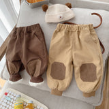 Baby Toddler Fleece Lined Patch Jogger Pants