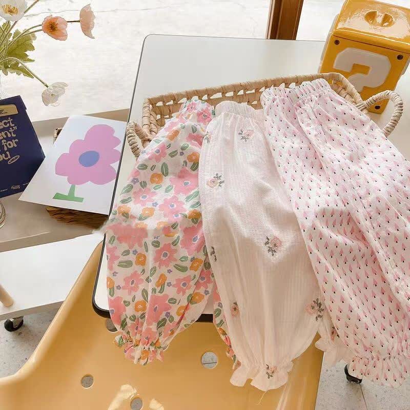 Toddler Girl Flower Trees Casual Pants