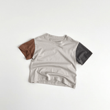 Toddler Boy Contrast Sleeve Loose Tee