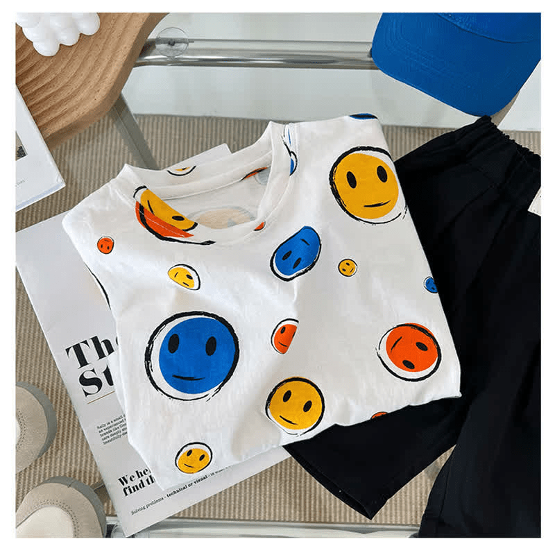 Toddler Boy Smiley Face Casual Tee