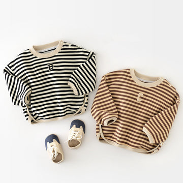 B/C Baby Striped Letter Sweatshirt