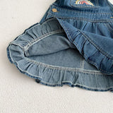 Baby Rainbow Denim Overalls with Sister Dress