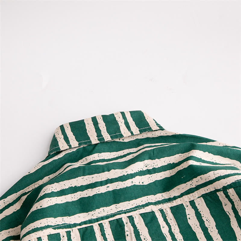 Toddler Boy Striped Green Shirt