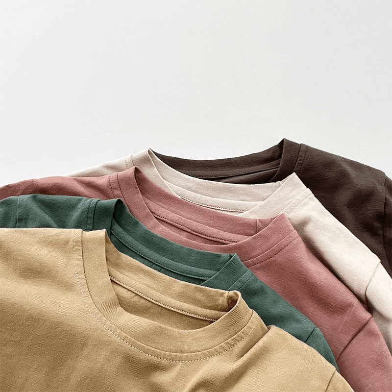 Toddler Retro Solid Color Casual T-Shirt