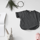 Toddler Solid Color Loose Casual Tee