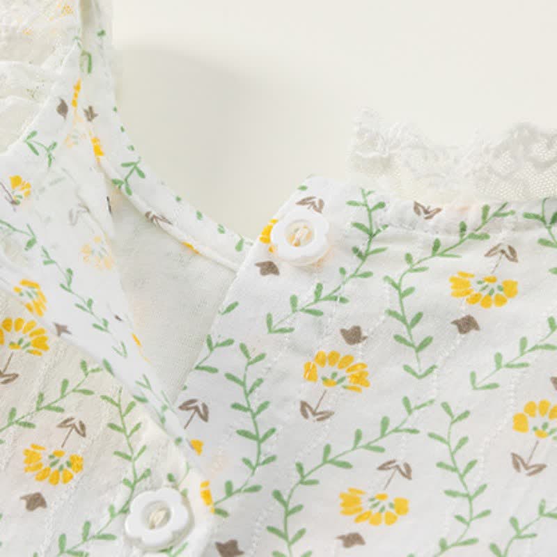 Toddler Girl Embroidered Floral Lace Collar Dress
