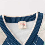 Toddler Diamond Color Block V-neck Cardigan