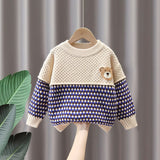 Toddler Boy Striped Bear Knitted Sweater