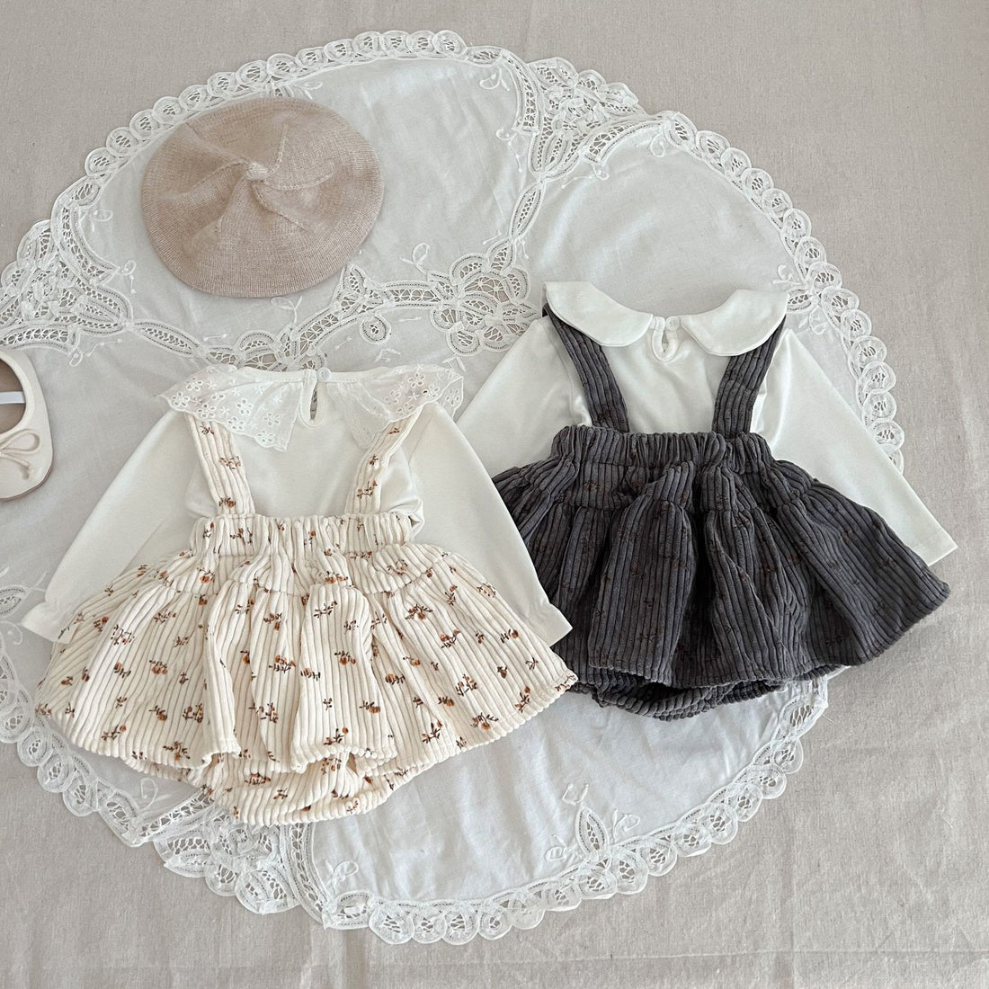 Baby Girl Corduroy Skirted Overalls