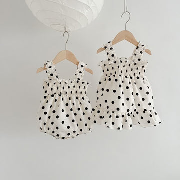 Baby Polka Dot Sling Bodysuit Dress