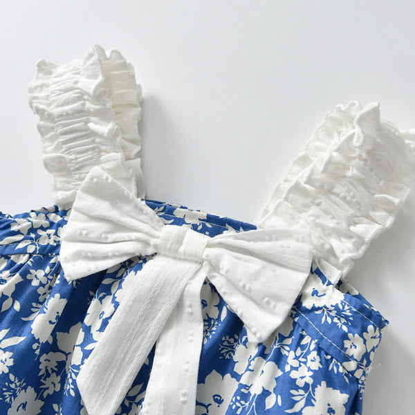 Baby Floral Bowknot Overalls with Hat