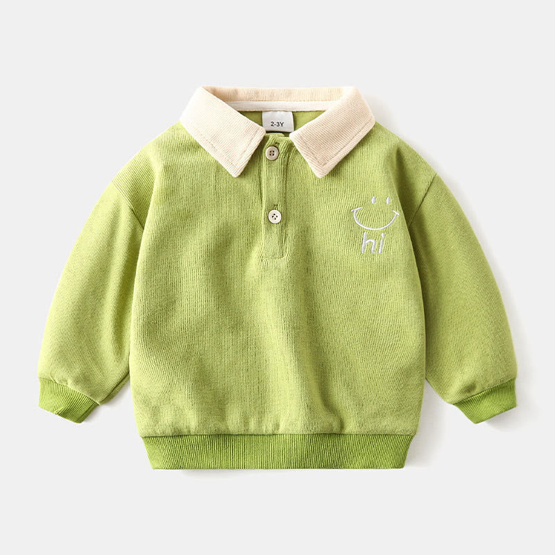 Toddler Boy Embroidered Polo Sweatshirt